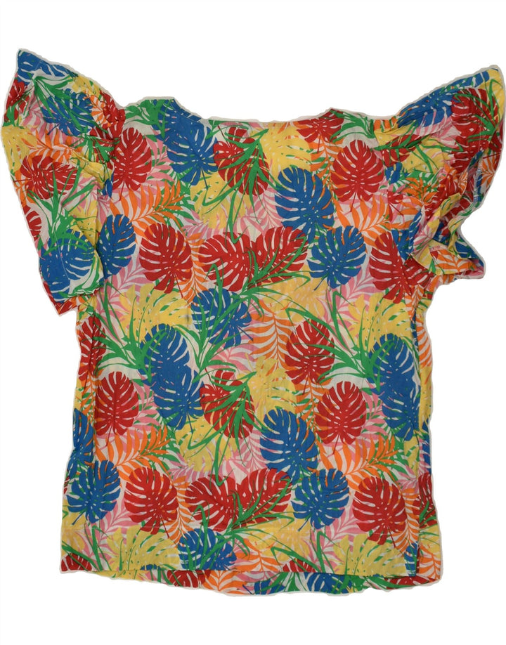 BENETTON Womens Blouse Top UK 14 Large Multicoloured Floral | Vintage Benetton | Thrift | Second-Hand Benetton | Used Clothing | Messina Hembry 