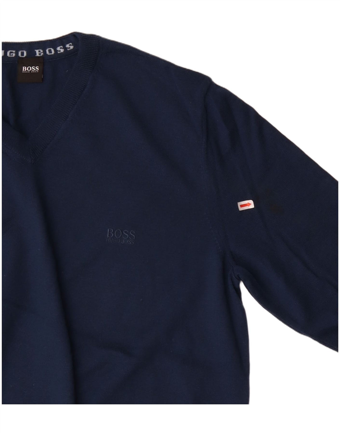 Maglione da uomo HUGO BOSS con scollo a V XL in lana blu navy