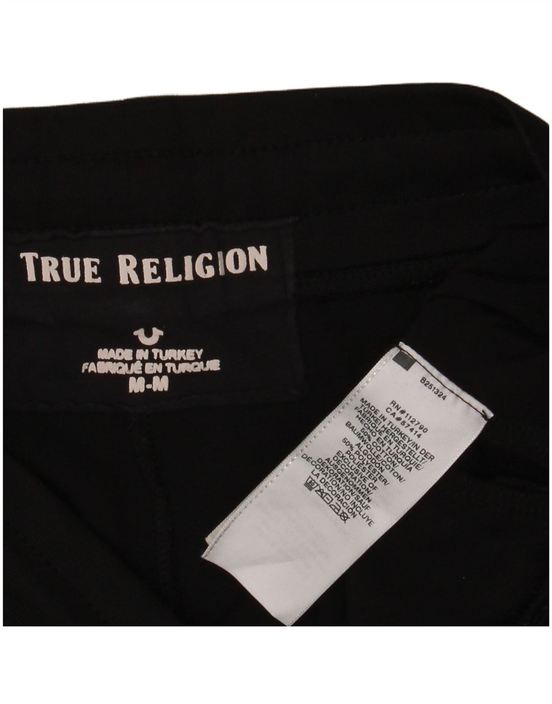 TRUE RELIGION Pantaloni da tuta da donna Joggers UK 14 Medio Nero