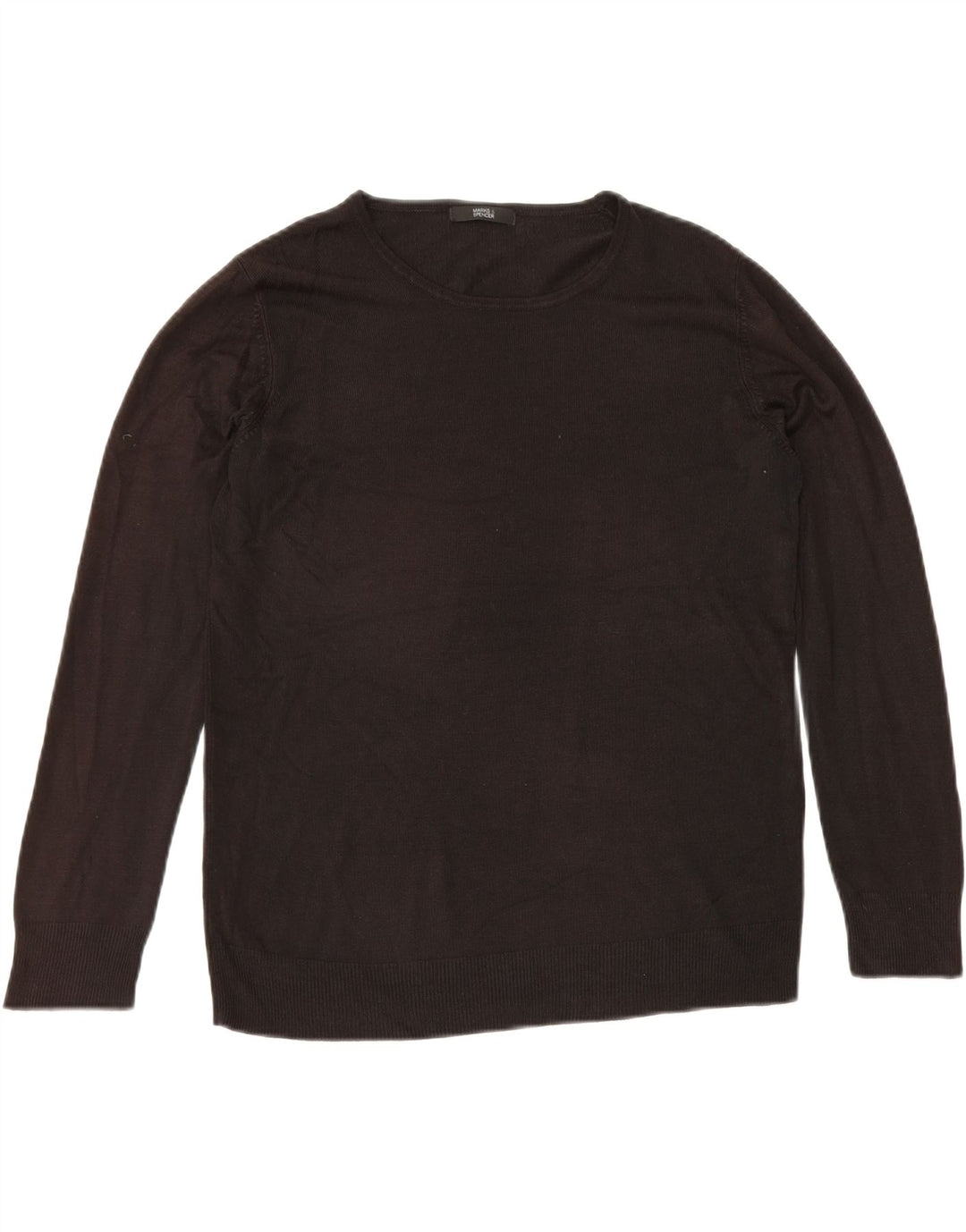 Maglione maglione girocollo da donna Marks & Spencer UK 12 medio acrilico nero