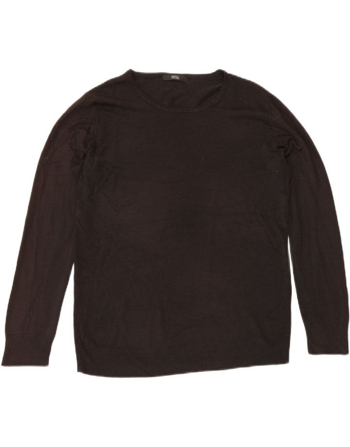 Maglione maglione girocollo da donna Marks & Spencer UK 12 medio acrilico nero