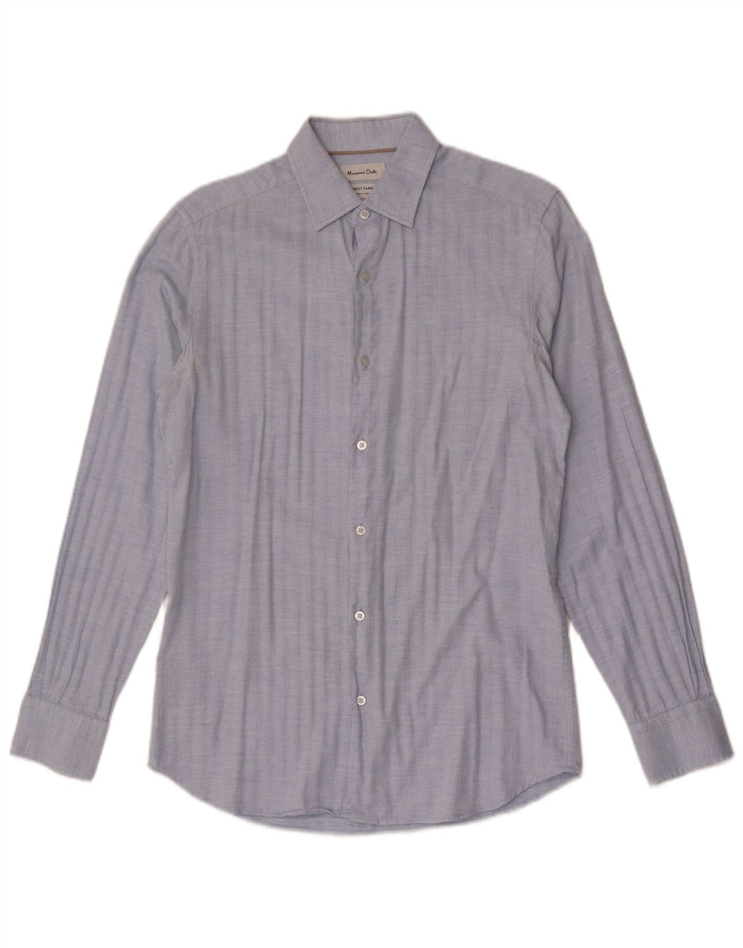 MASSIMO DUTTI Camicia Uomo Piccola Blu Spinata Cotone
