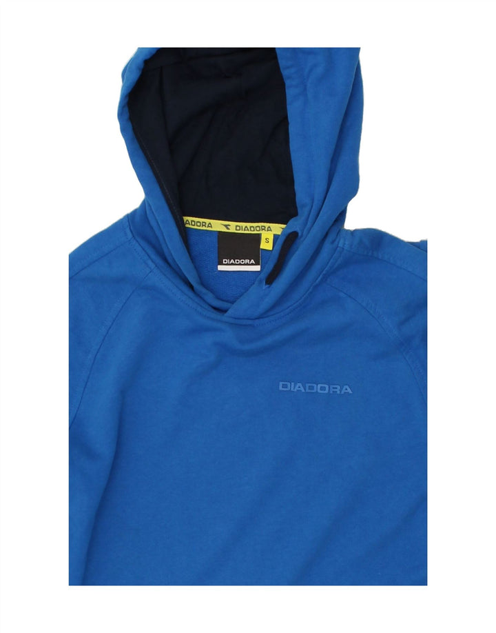 DIADORA Mens Hoodie Jumper Small Blue Cotton Vintage Diadora and Second-Hand Diadora from Messina Hembry 