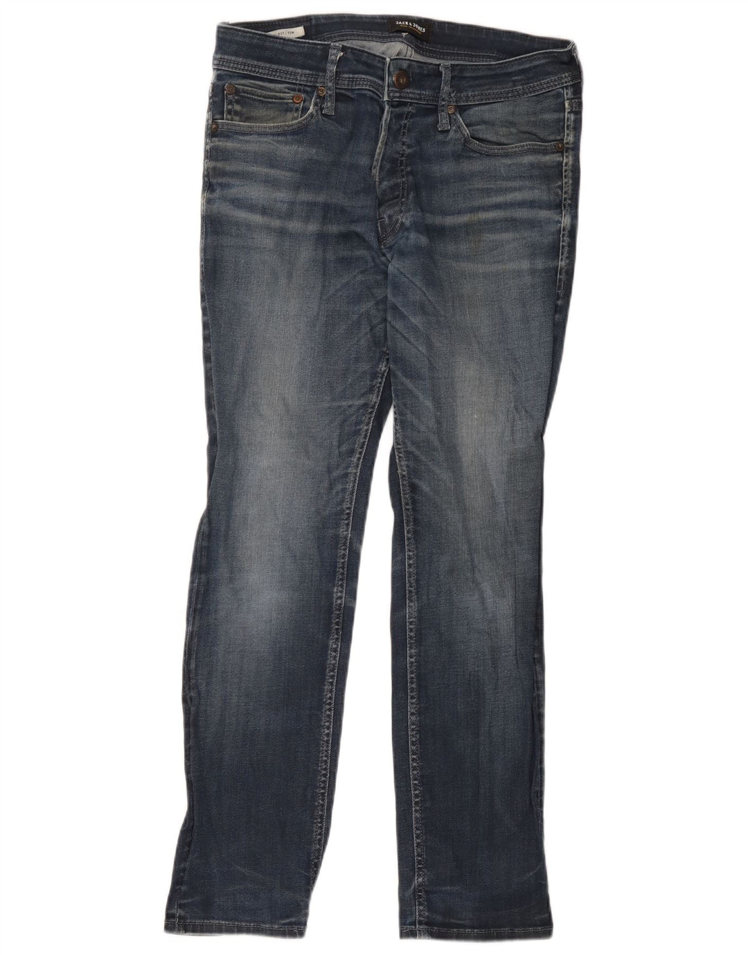 Jack & Jones Uomo Tim Slim Jeans W33 L32 Blu