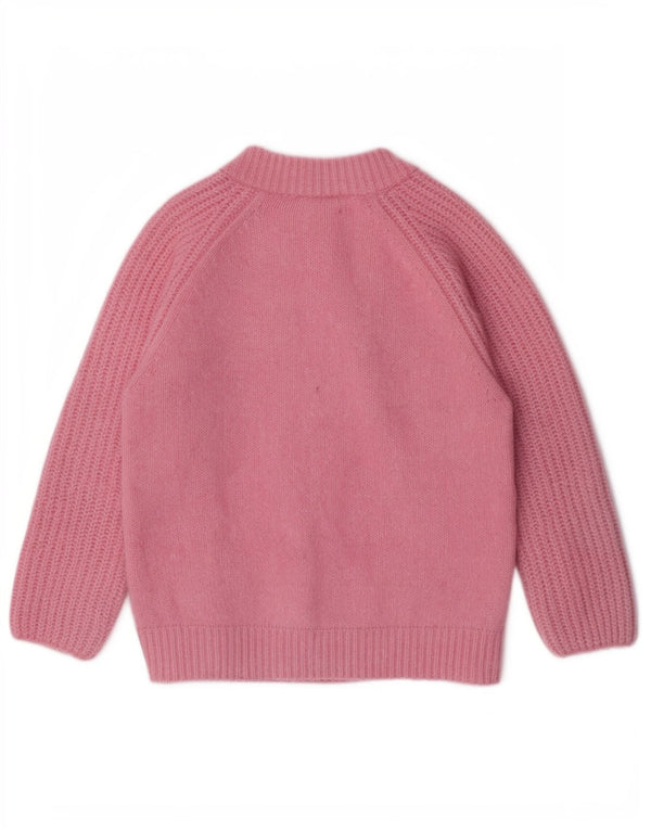 Maglione cardigan da donna vintage UK 14 rosa medio