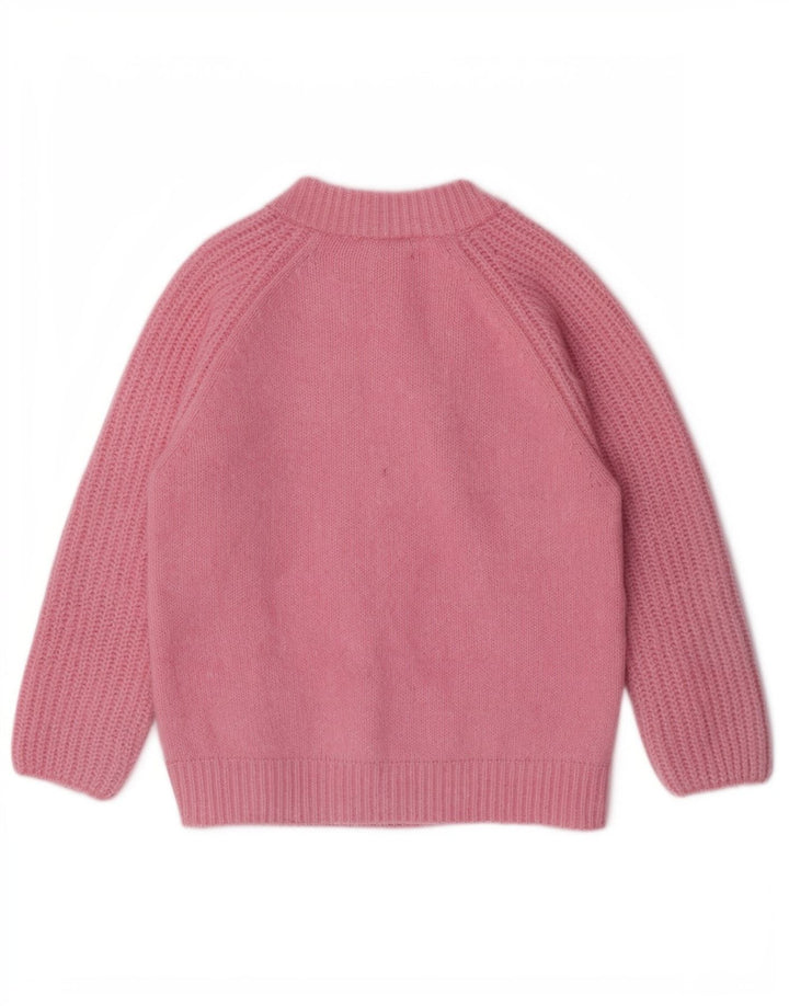 Maglione cardigan da donna vintage UK 14 rosa medio