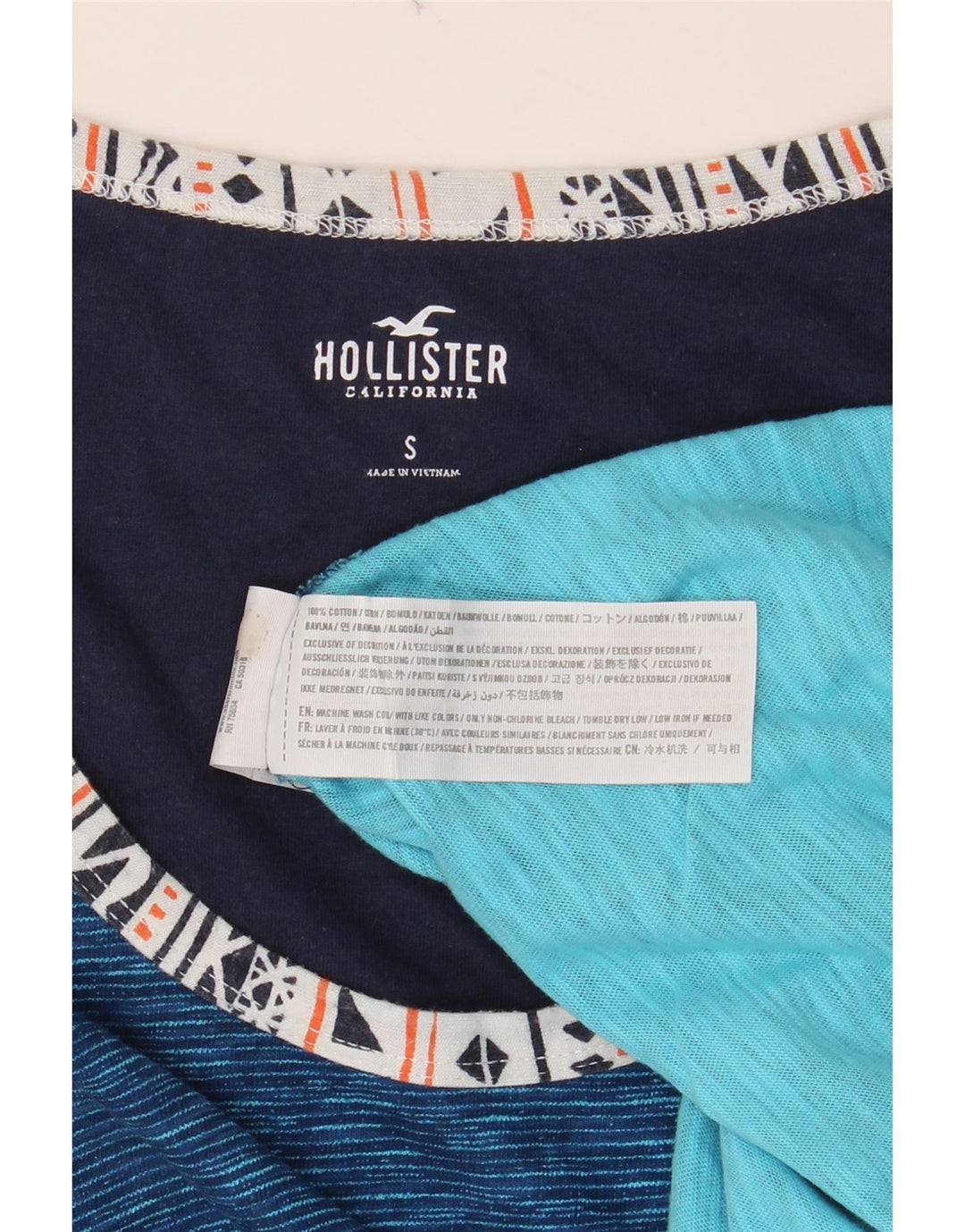 Canotta da uomo HOLLISTER piccola in cotone gessato blu