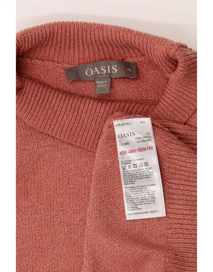 Maglione maglione collo alto da donna Oasis UK 18 XL poliestere rosa