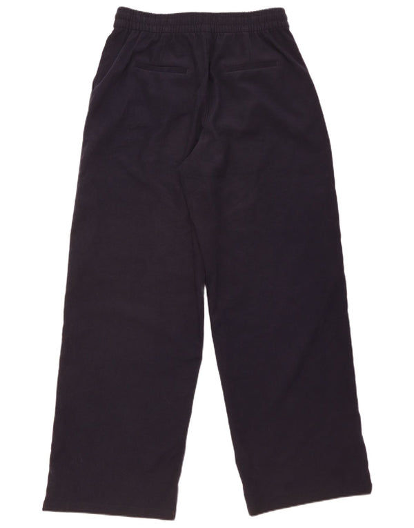 Pantaloni chino a gamba larga da donna Zara Large W30 L31 poliestere blu navy