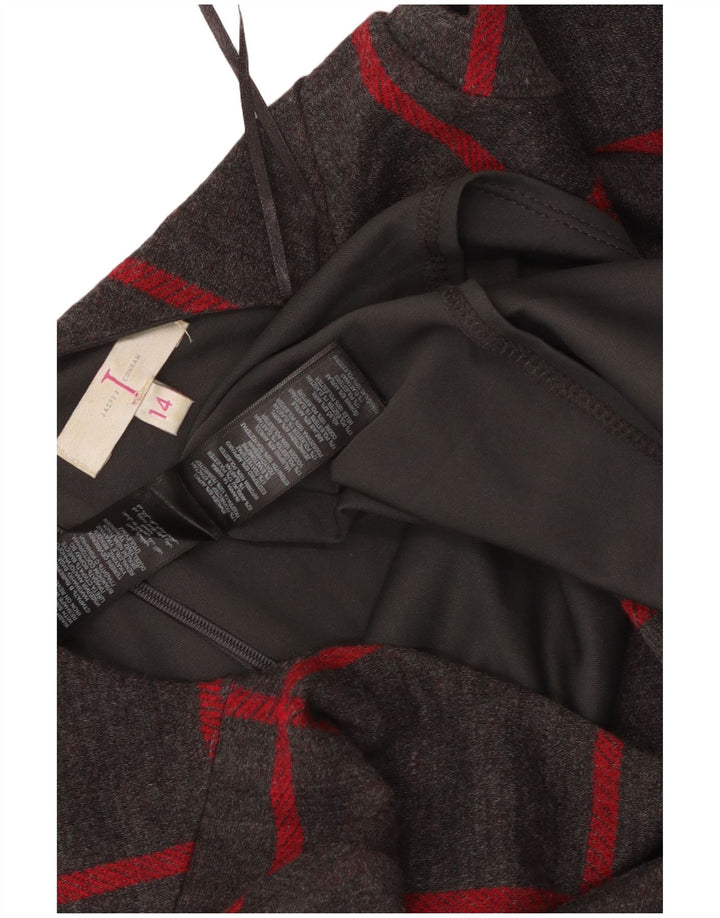 JASPER CONRAN Abito tubino con maniche a 3/4 da donna UK 14 Grigio medio a quadri