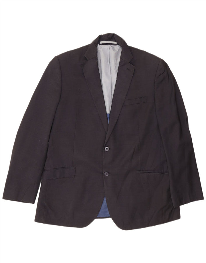Giacca blazer da uomo a vestibilità regolare a 2 bottoni Marks & Spencer EU 54 XL Blu navy