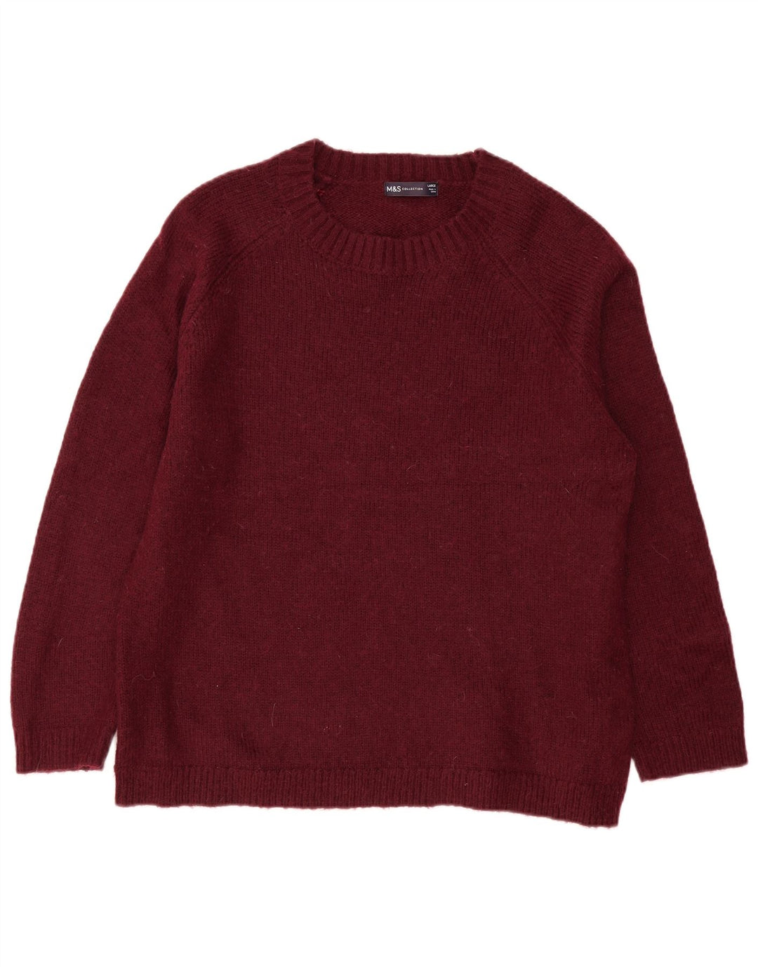 Maglione maglione girocollo da uomo Marks & Spencer grande acrilico bordeaux