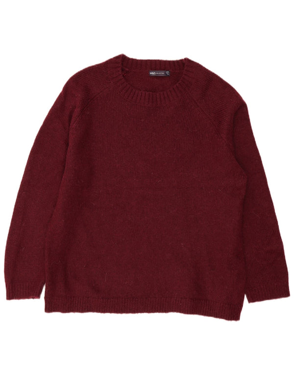 Maglione maglione girocollo da uomo Marks & Spencer grande acrilico bordeaux