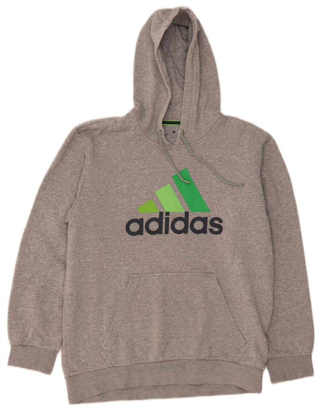 Felpa con cappuccio grafica da uomo Adidas grigio medio