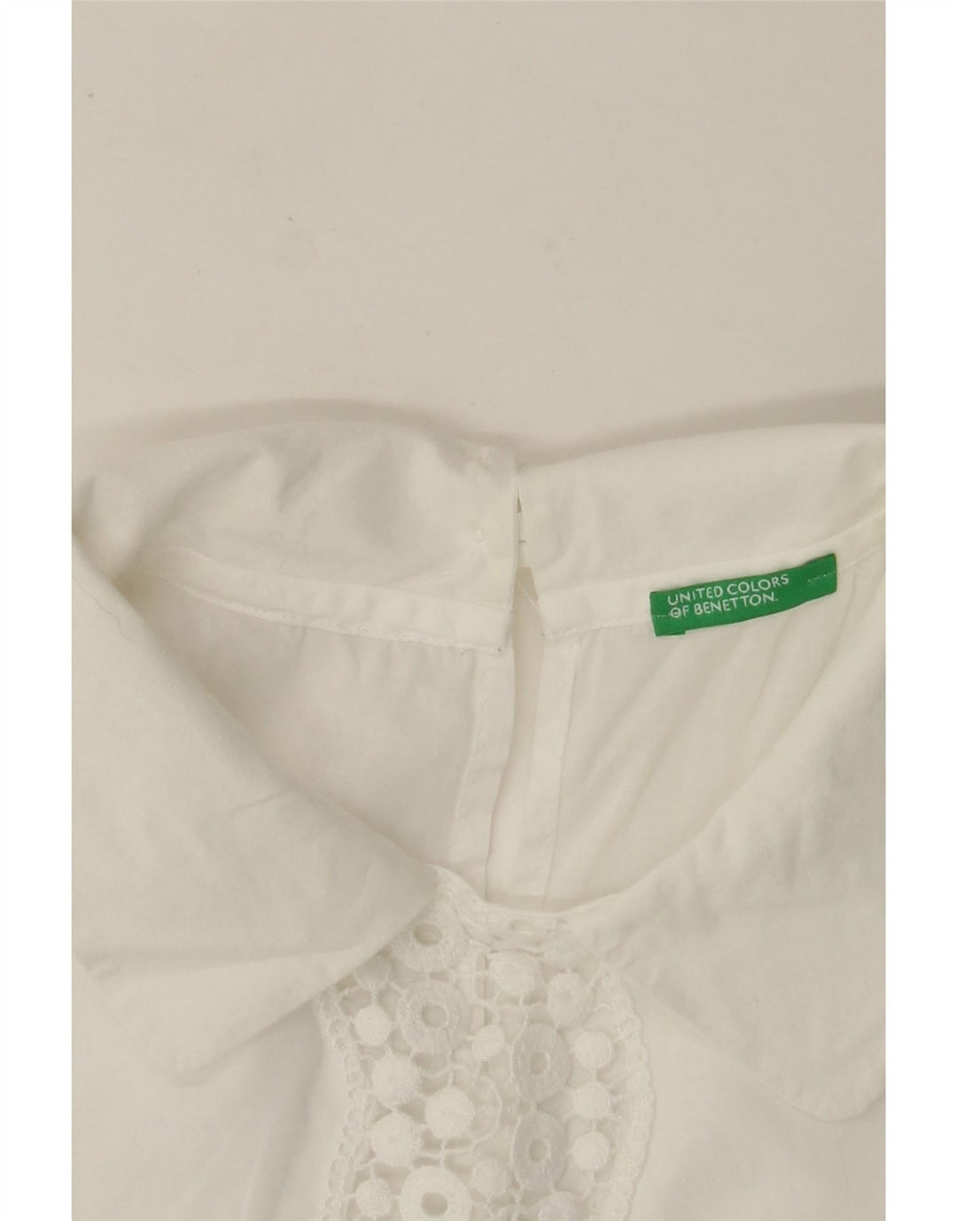 BENETTON Camicetta da donna Top UK 12 Medio Bianco