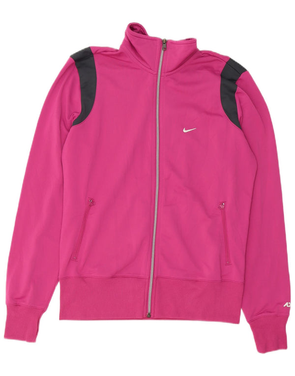 Giacca da tuta da donna NIKE UK 16 Large in poliestere color block rosa