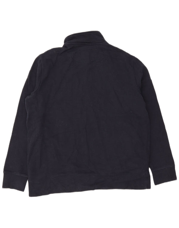 Felpa da uomo Marks & Spencer con zip e collo, maglione XL, cotone blu navy