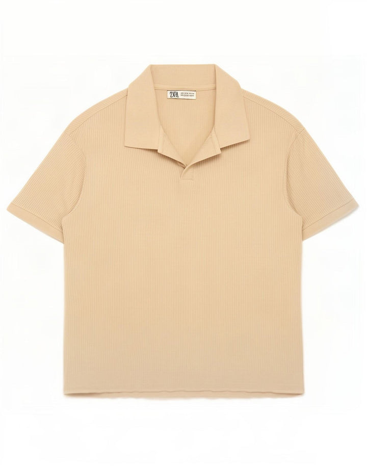 Polo Zara da uomo a maniche corte beige medio