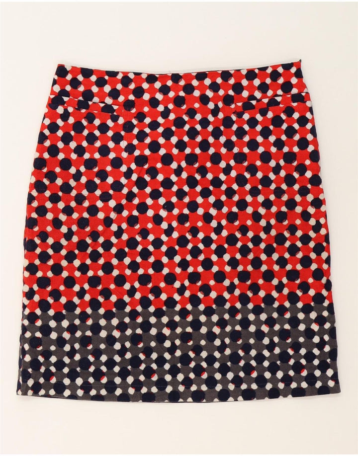 WHITE STUFF Womens Straight Skirt UK 10 Small W32 Red Spotted Cotton Vintage White Stuff and Second-Hand White Stuff from Messina Hembry 