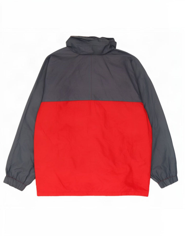 Giacca da tuta da uomo con cappuccio Brugi in poliammide color block grigio medio
