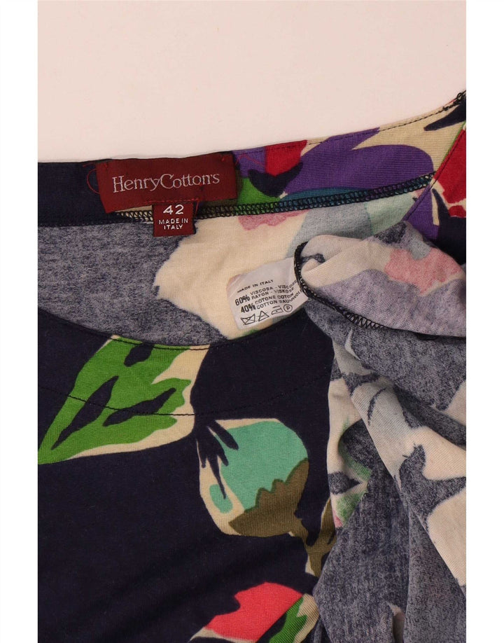 Henry Cottons Top da donna a maniche lunghe IT 42 Viscosa floreale medio blu navy
