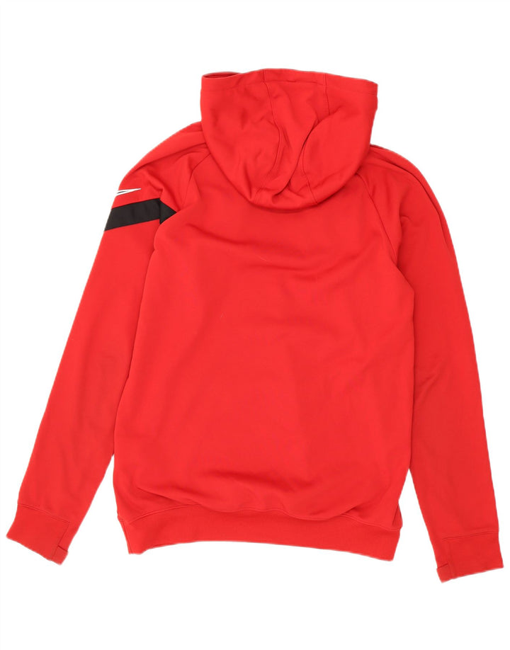 Felpa con cappuccio slim fit Nike da uomo, piccola, in poliestere color block rosso