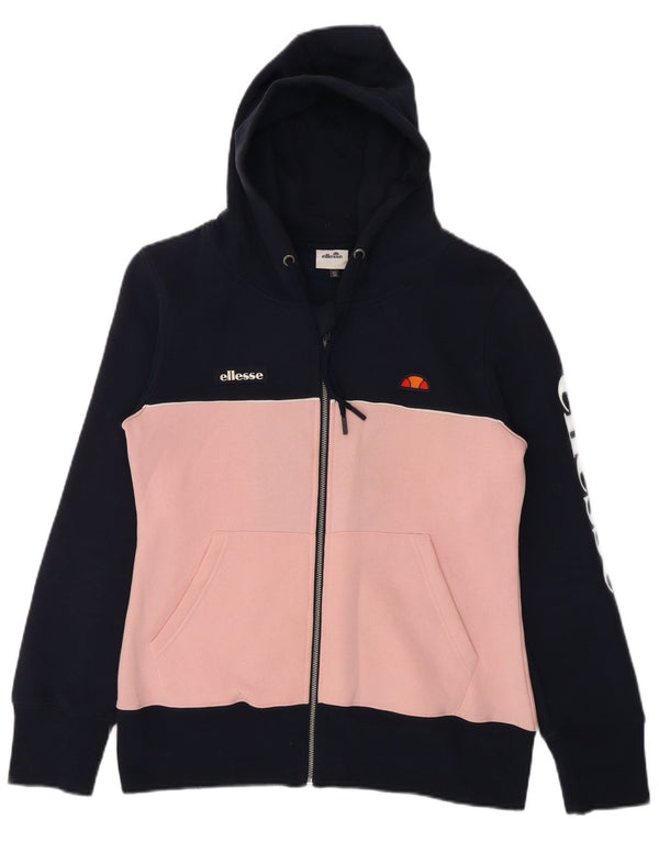 Maglione con cappuccio e zip da donna Ellesse UK 12 Medium Navy Blue Colourblock