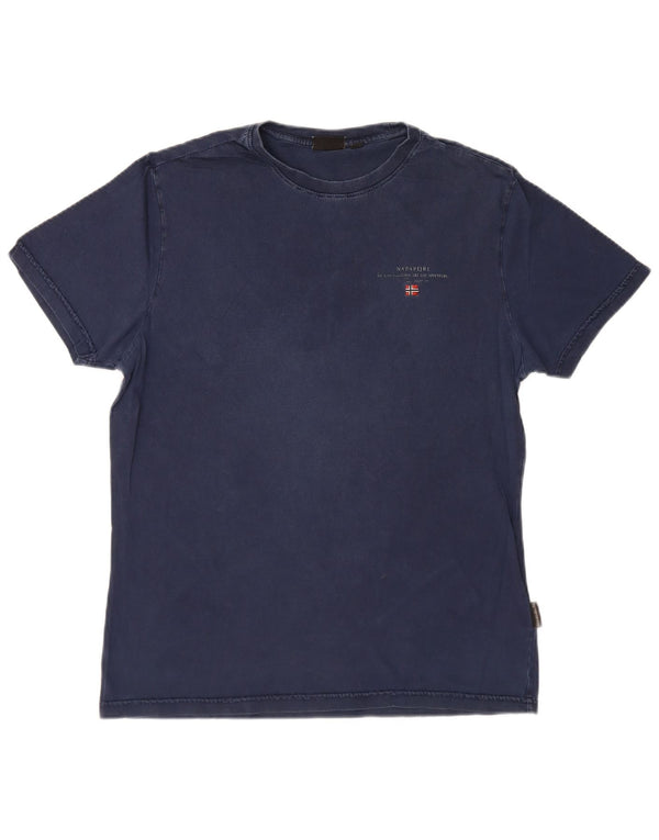 T-shirt da uomo Napapijri Top Large in cotone blu navy