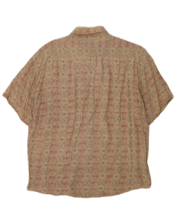 Camicia a maniche corte da uomo Tipo' S Rayon geometrico beige medio