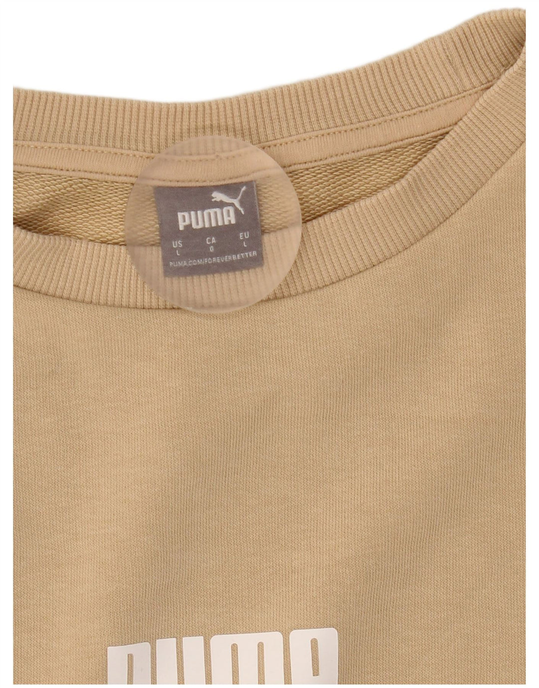 Felpa grafica da donna Puma Jumper UK 16 Large Beige Colourblock