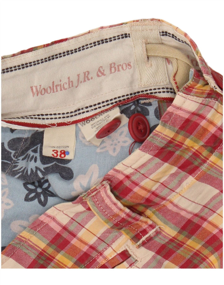 Pantaloncini chino da uomo Woolrich W38 XL in cotone a quadri multicolore