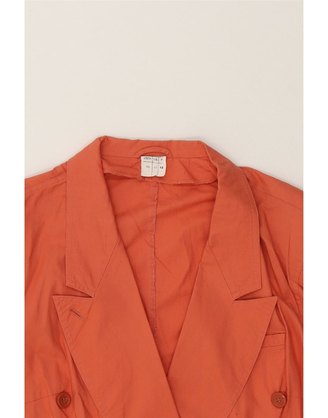 VINTAGE Womens Double Breasted Blazer Jacket IT 50 XL Orange Cotton Vintage Vintage and Second-Hand Vintage from Messina Hembry 