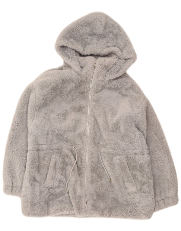 Guess Giacca in pile oversize con cappuccio Teddy Bear da donna UK 18 XL Grigio