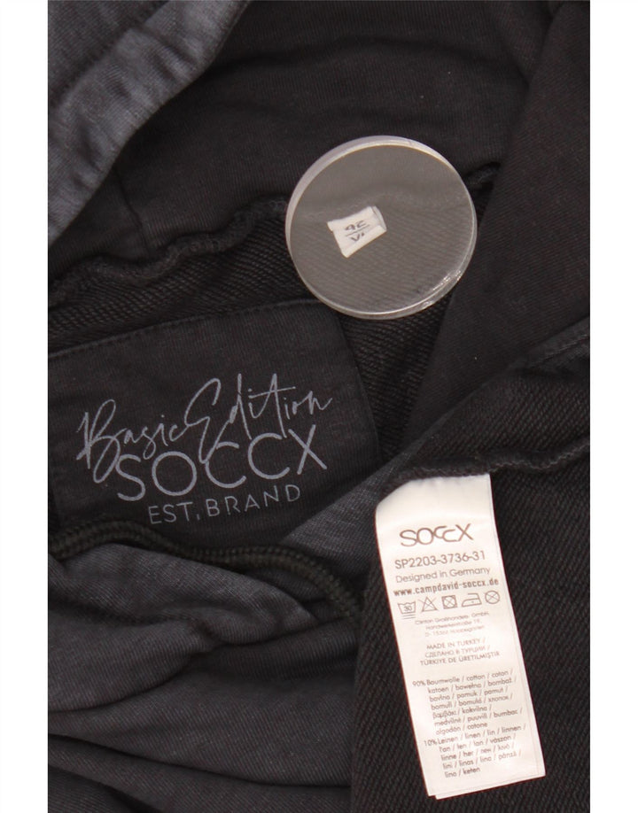 Maglione con cappuccio grafico da uomo SOCCX UK 42 grande cotone nero