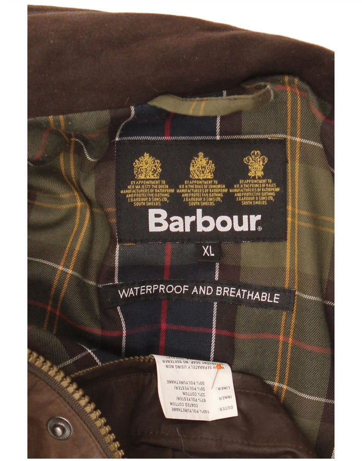 BARBOUR Giacca da uomo in cotone cerato vestibilità ampia UK 42 XL Poliuretano marrone