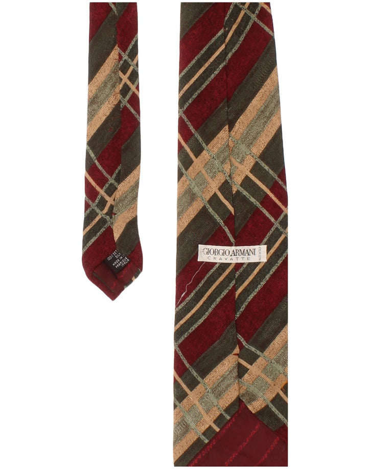 Cravatta Uomo Giorgio Armani Taglia Unica Seta Scozzese Multicolore Classica