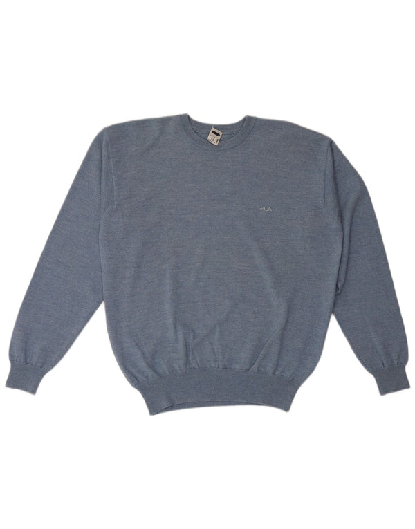 Maglione maglione girocollo da uomo Fila 2XL lana blu