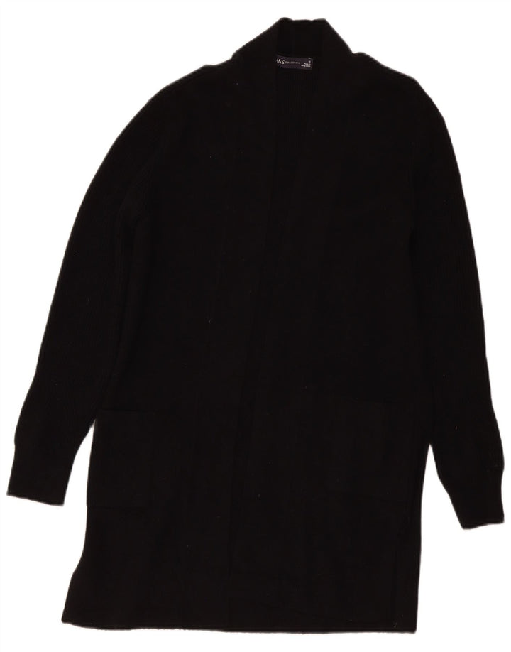 Maglione cardigan lungo da donna Marks & Spencer UK 10 piccolo nero