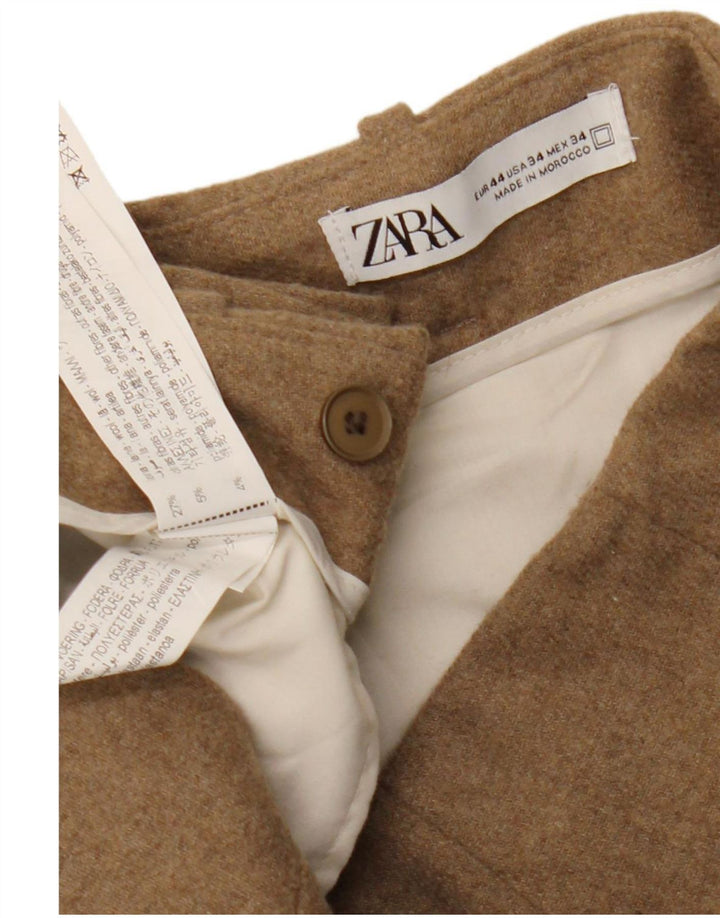 Pantaloni chino con pegging da uomo Zara EU 44 Large W34 L30 Poliestere beige
