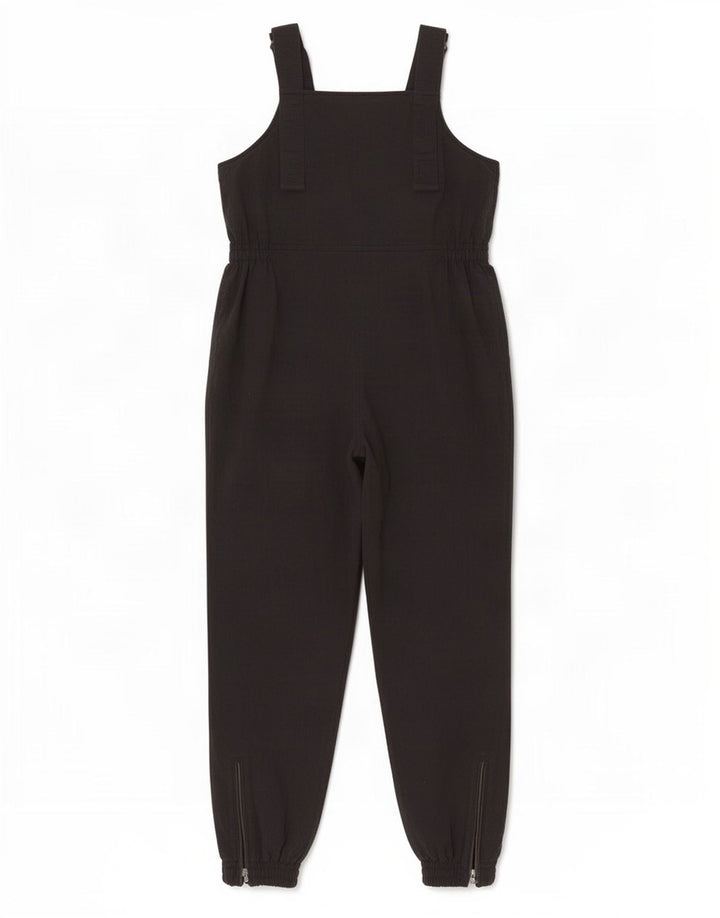 Pantaloni da sci da uomo Campri salopette grandi in nylon nero