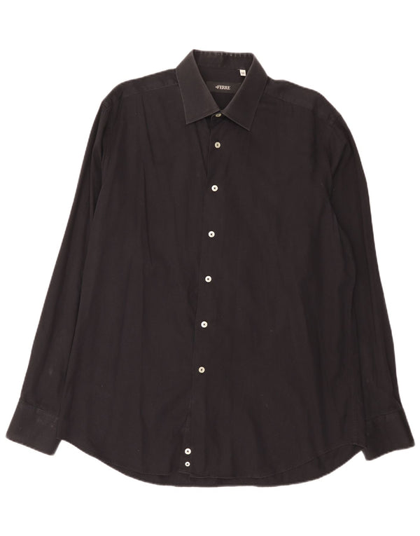 Camicia da uomo Ferre taglia 43 17 XL cotone nero