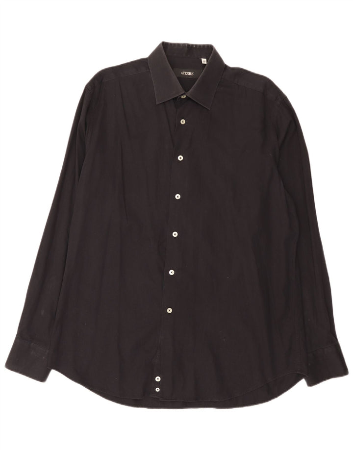 Camicia da uomo Ferre taglia 43 17 XL cotone nero
