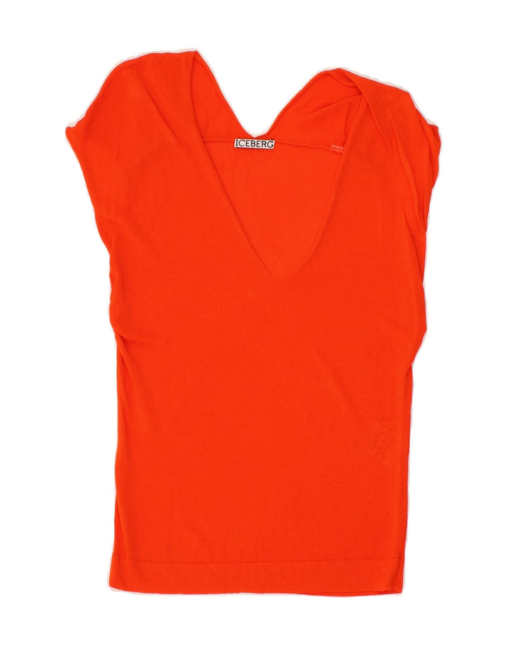 ICEBERG Womens Blouse Top UK 6 XS Orange Viscose Vintage Iceberg and Second-Hand Iceberg from Messina Hembry 