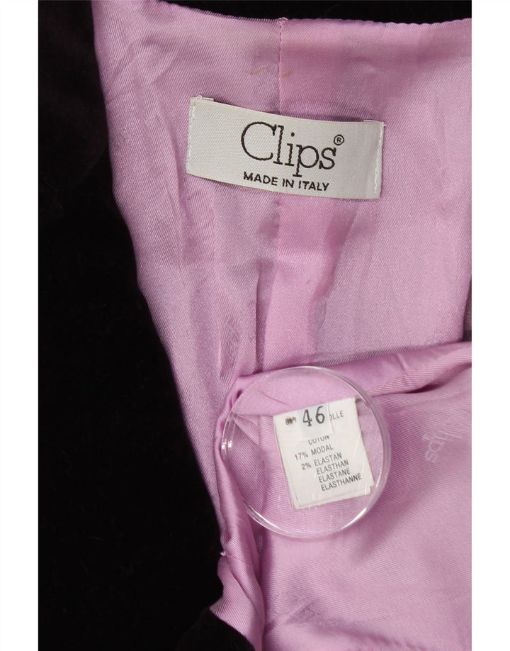 Clips Giacca da donna in velluto a 2 bottoni in velluto IT 46 Large in cotone viola