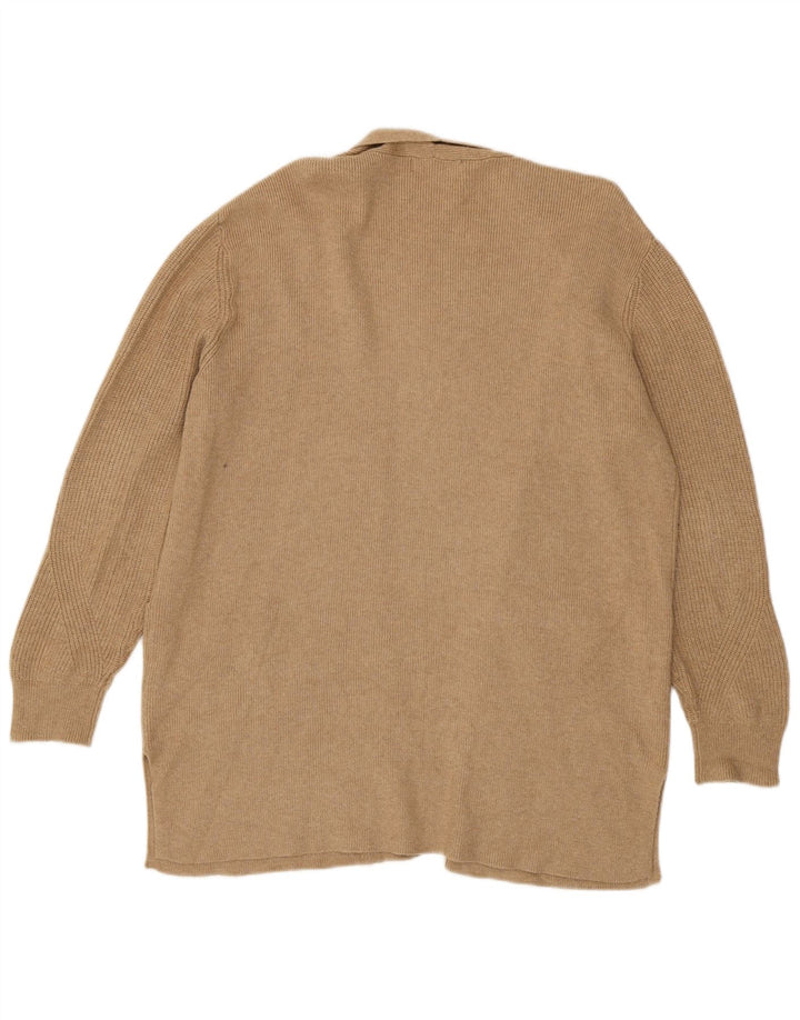 Maglione cardigan aperto lungo da donna Marks & Spencer UK 16 grande Beige