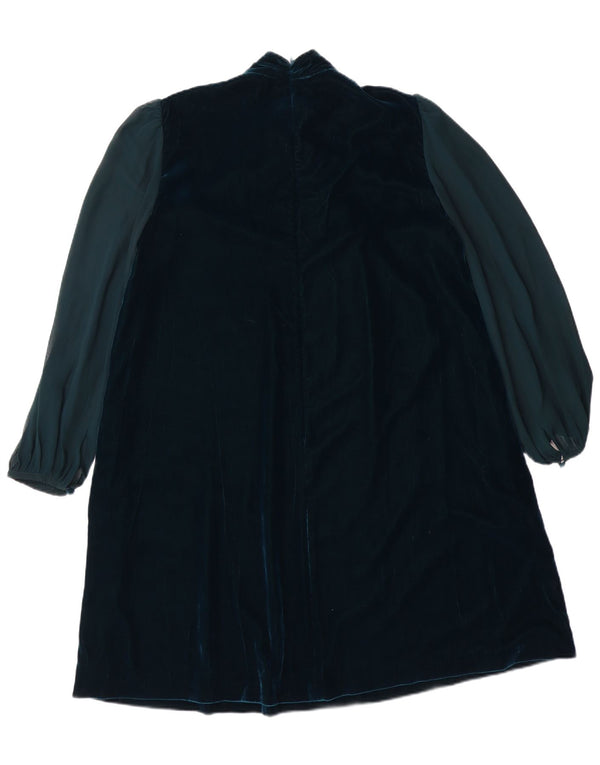 HOBBS Abito da donna oversize in velluto a trapezio UK 10 Small Green Colourblock