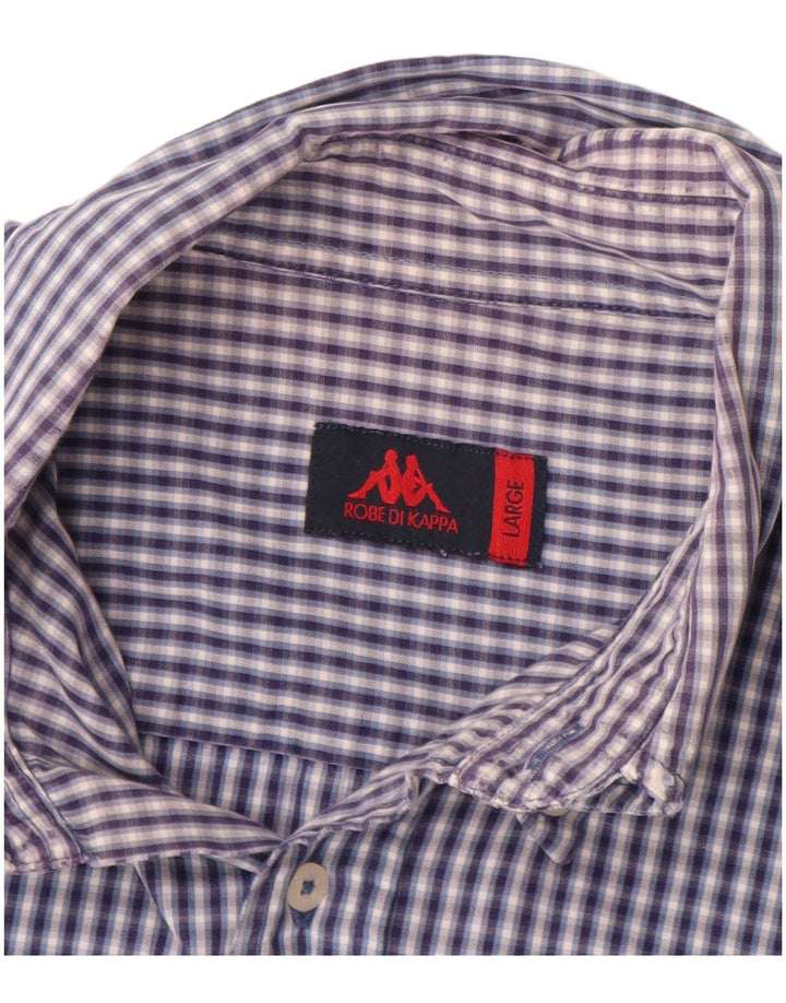 Camicia da uomo KAPPA in cotone a quadri grandi blu