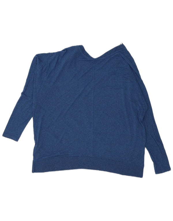 Top Zara da donna oversize a maniche lunghe UK 14 viscosa blu medio