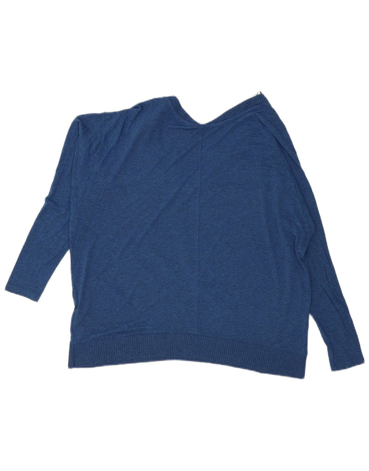 Top Zara da donna oversize a maniche lunghe UK 14 viscosa blu medio