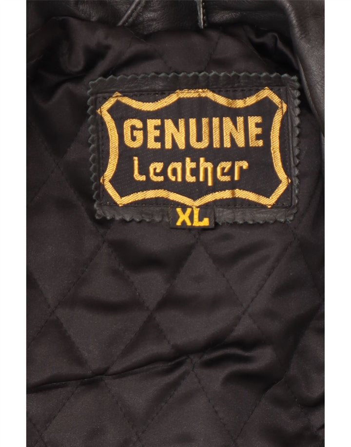 Giacca in pelle da uomo VINTAGE UK 42 XL Pelle color block nera